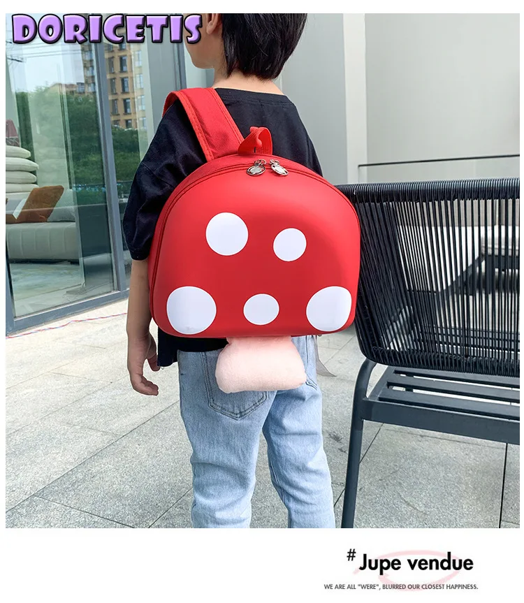 

Baby Backpack Cute Cartoon Mushroom Shape Light High Capacity School Bag Children Outdoor Travel Hard Shell Waterproof Backpack
