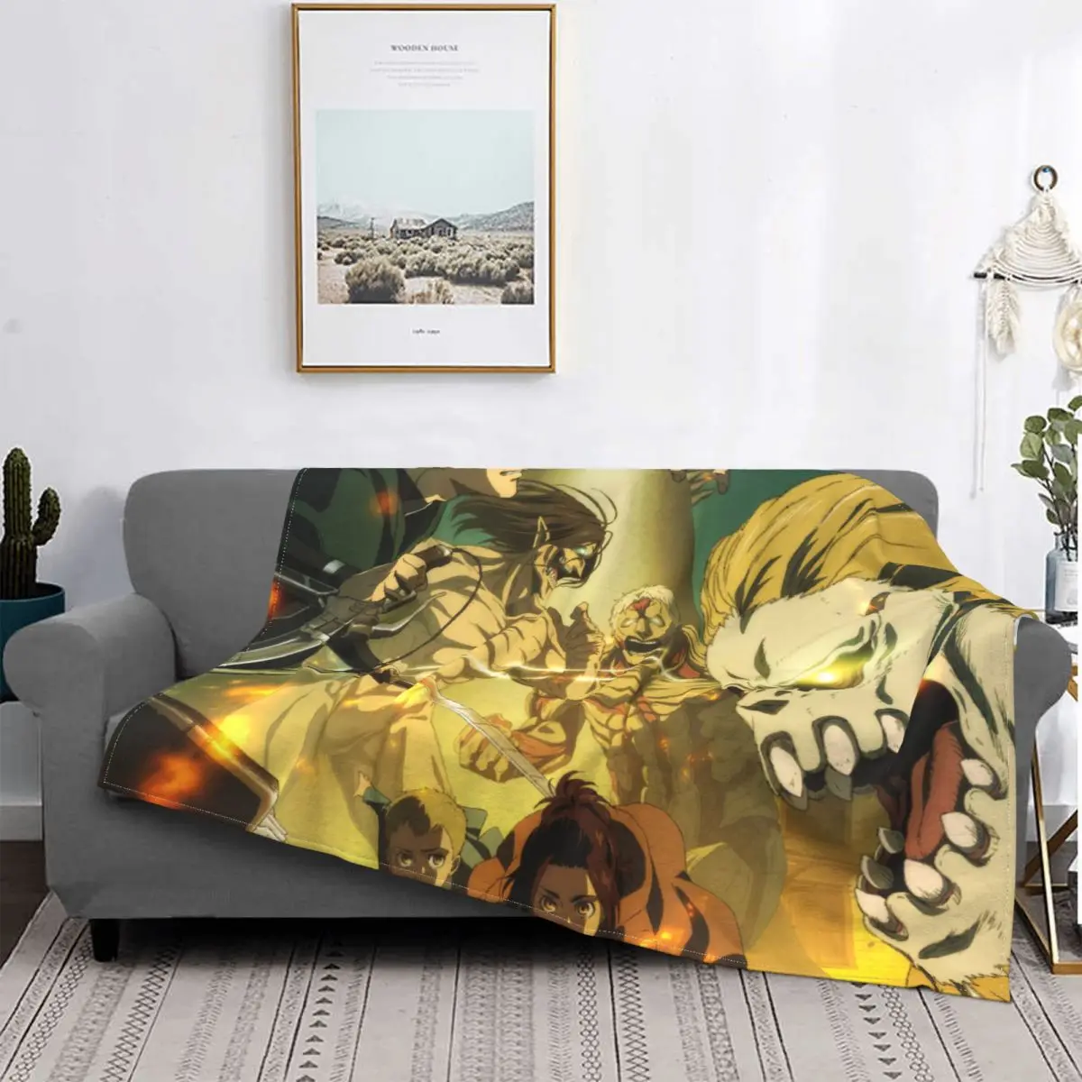 

Attack On Titan Armin Arlert Manga Final Season Poster Portable Warm Throw Blankets for Bedding Travel