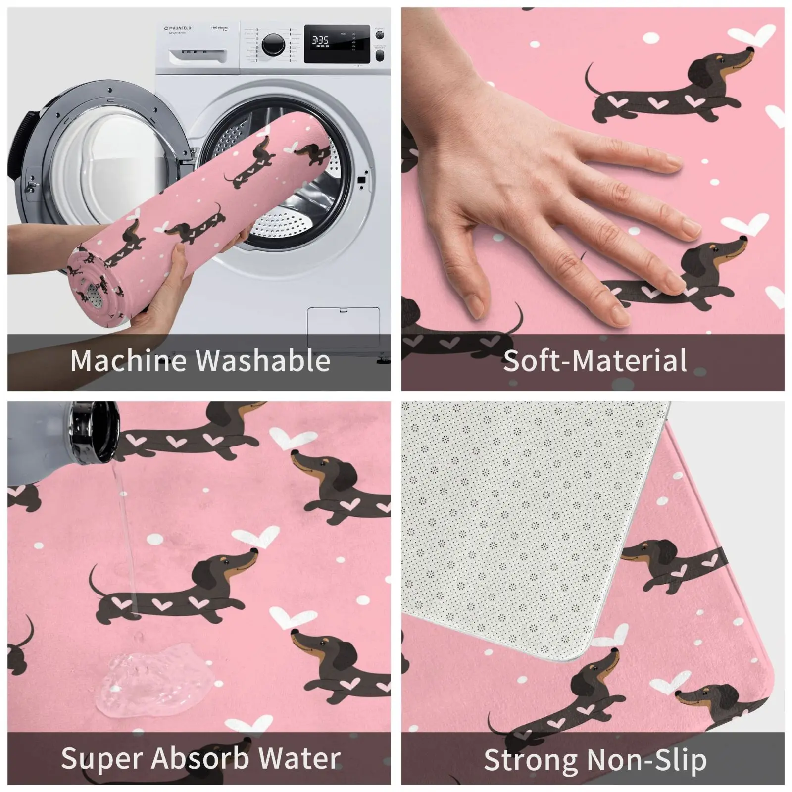Нескользящий коврик для ванной комнаты с милой собачьей лапой и фермерским