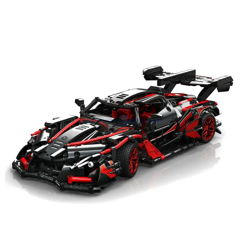 

The 1:14 Black Gull Wing Door Super Speed Sports Racing Car Fast Vehicle Model Set Creative Building Blocks Toys Kids Gifts