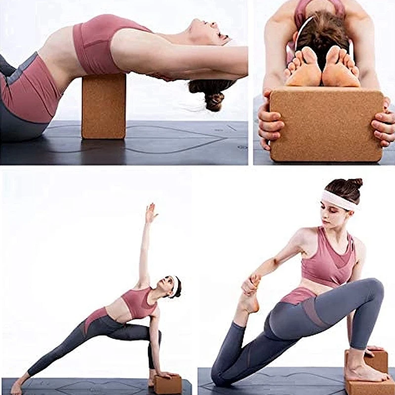 2 шт. толстый блок для йоги пробковый высокая плотность пресс ног начинающих
