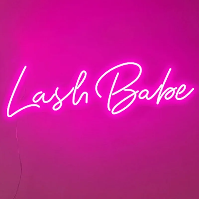 Custom Neon Led Lash Babe Aesthetic Beauty Shop Neon Sign Hair Store Room Business Neon Signs Living Room Wall Decoration