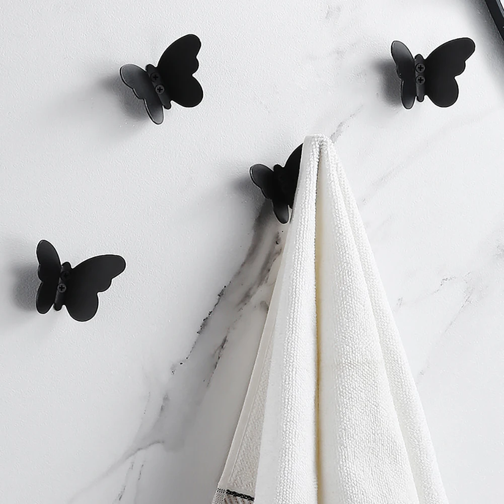 

Hanging Rack Home Holder Towel Wall Butterfly Key Clothes Coat Stainless Hanger 3pcs Decoration Organizer Storage Bag Steel Hook