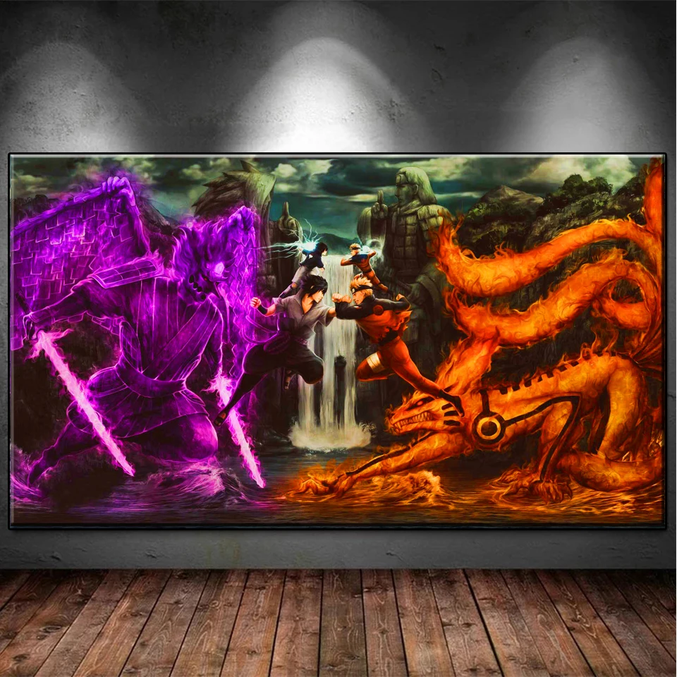 Набор для алмазной вышивки Наруто Против Саске алмазная 5D мозаика большого