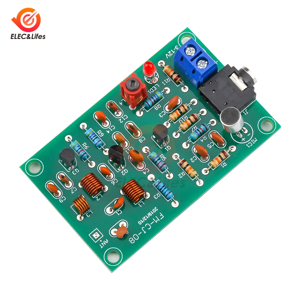 

FM Transmitter Module Mini Wireless Microphone Radio Frequency PCB Board 76-110Mhz DC 3-12V Microphone Transmitting Module
