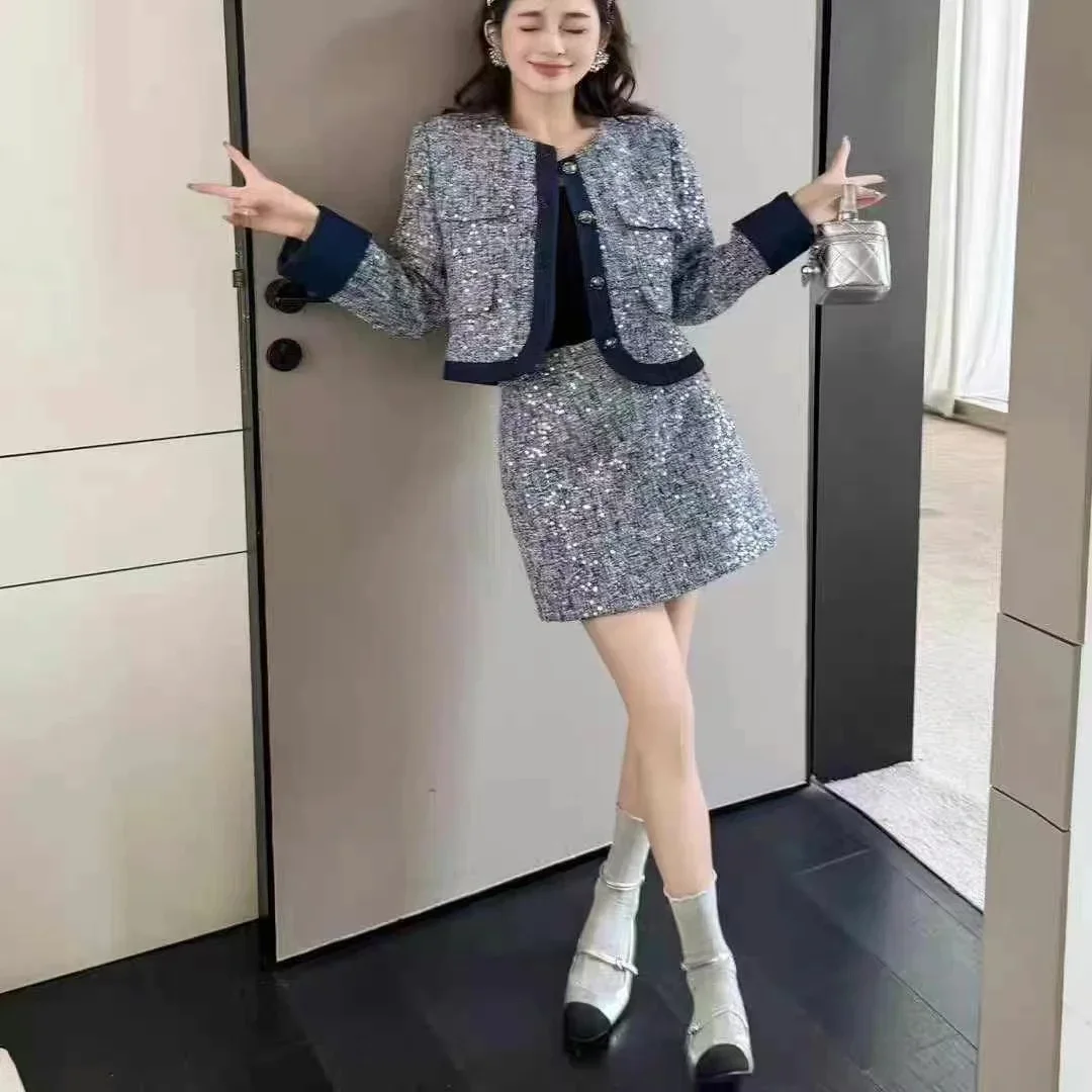 Новая мода высококачественный индивидуальный жакет с тяжелыми пайетками в