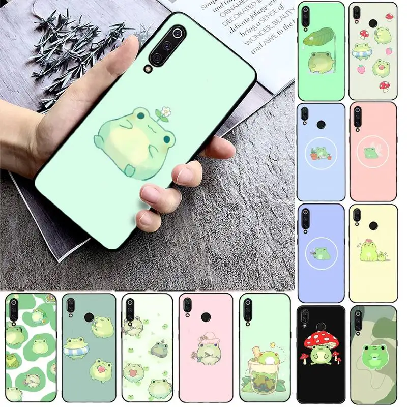 

TOPLBPCS Mint green Funny The Frog cute Phone Case For Xiaomi max3 mi 9 se mi8 F1 9SE 10 lite F1 Back Coque
