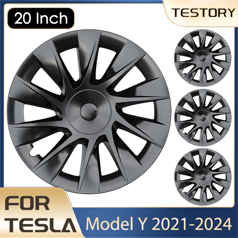 20-дюймовые колпаки втулки для Tesla Model Y 2021-2024 аксессуары 4 шт./компл. полное покрытие
