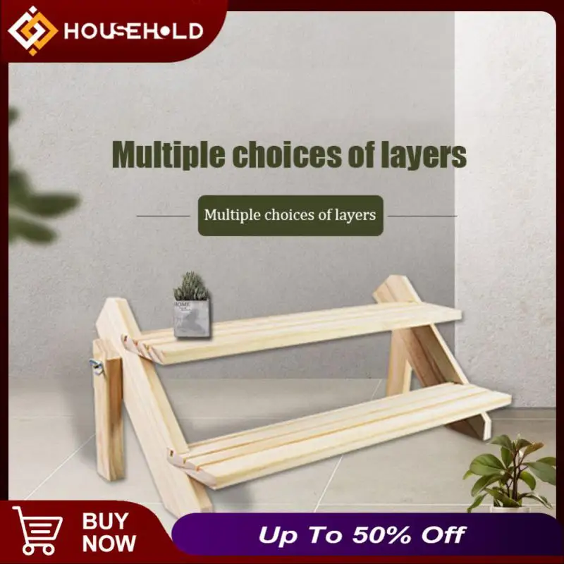 

Multi-layer Solid Wood Matt Wood Spice Rack Humanized Design Earring Display Rack Vintage Easy Install Table Display Stand