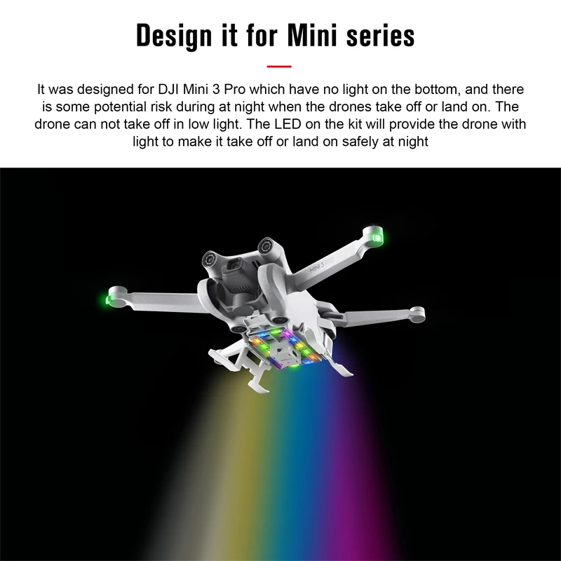 Шасси для DJI Mini 3 Pro Аксессуары Светодиодные складные расширенные шасси цветные