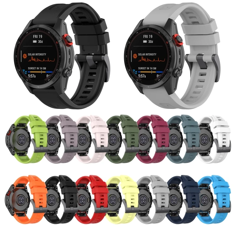 

26mm Silica Band Strap Suitable for Garmin Enduro Fenix 6X Sapphire Smart Watch Bracelet Wristband Sport Belt Waterproof