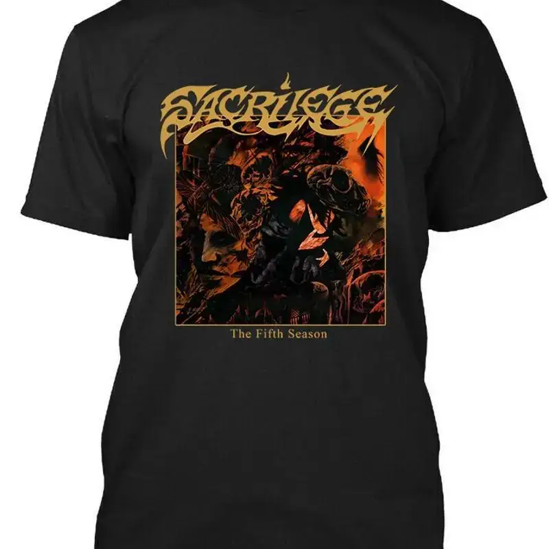 Фото Лимитированная новая популярная футболка с логотипом группы Sacrilege The Fifth Season Sweden Music, размер S-4XL №1