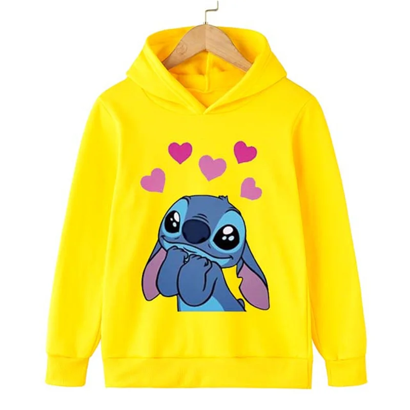 

Children Lovely Stitch Disney Cartoon Hoodies Boys Girls Cotton Sweatshirt Kids Tops Baby Kids Pullovers 1-16 Years teen Clothes