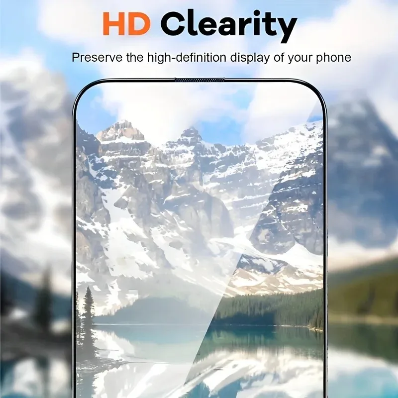 Комплект из 3 защитных стекол HD для iPhone (легкая установка): 17, 16 Pro Max, 18, 11, 15, 13, 14, 16e, Air, 12 Mini, XR, X, Xs, 7, 8 Plus (art.: 3920dc28daa15) - 3920dc28daa15