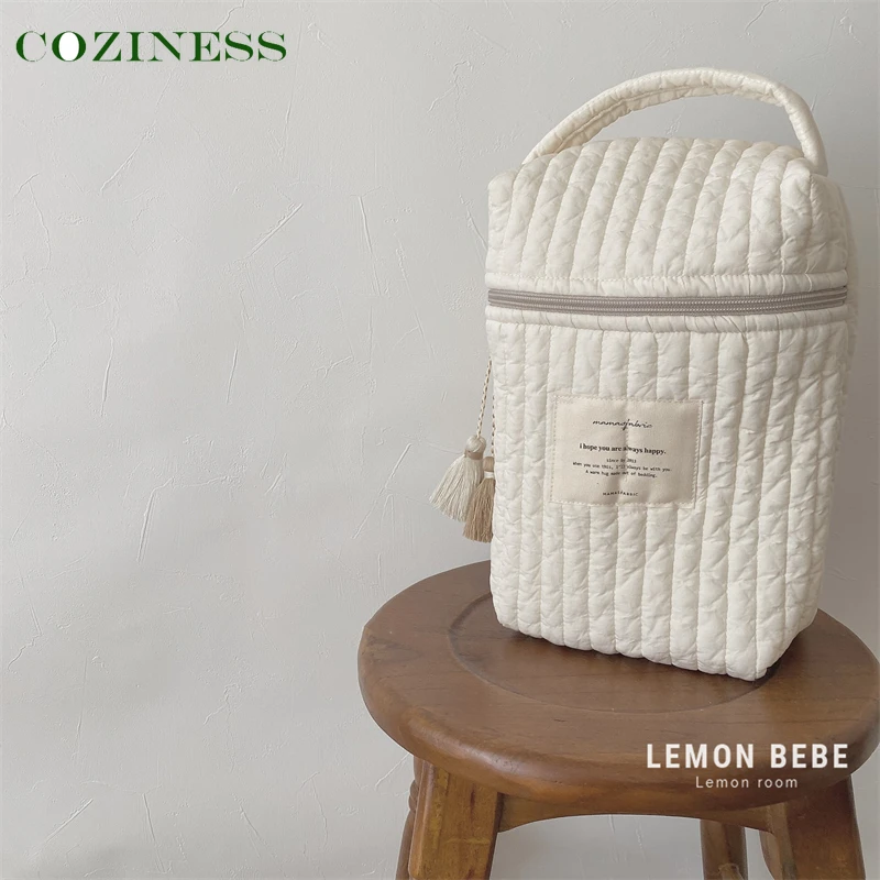 

Сумка для подгузников для новорожденных, многофункциональный хлопковый органайзер для хранения детских бутылочек с водой в машине, для ули...