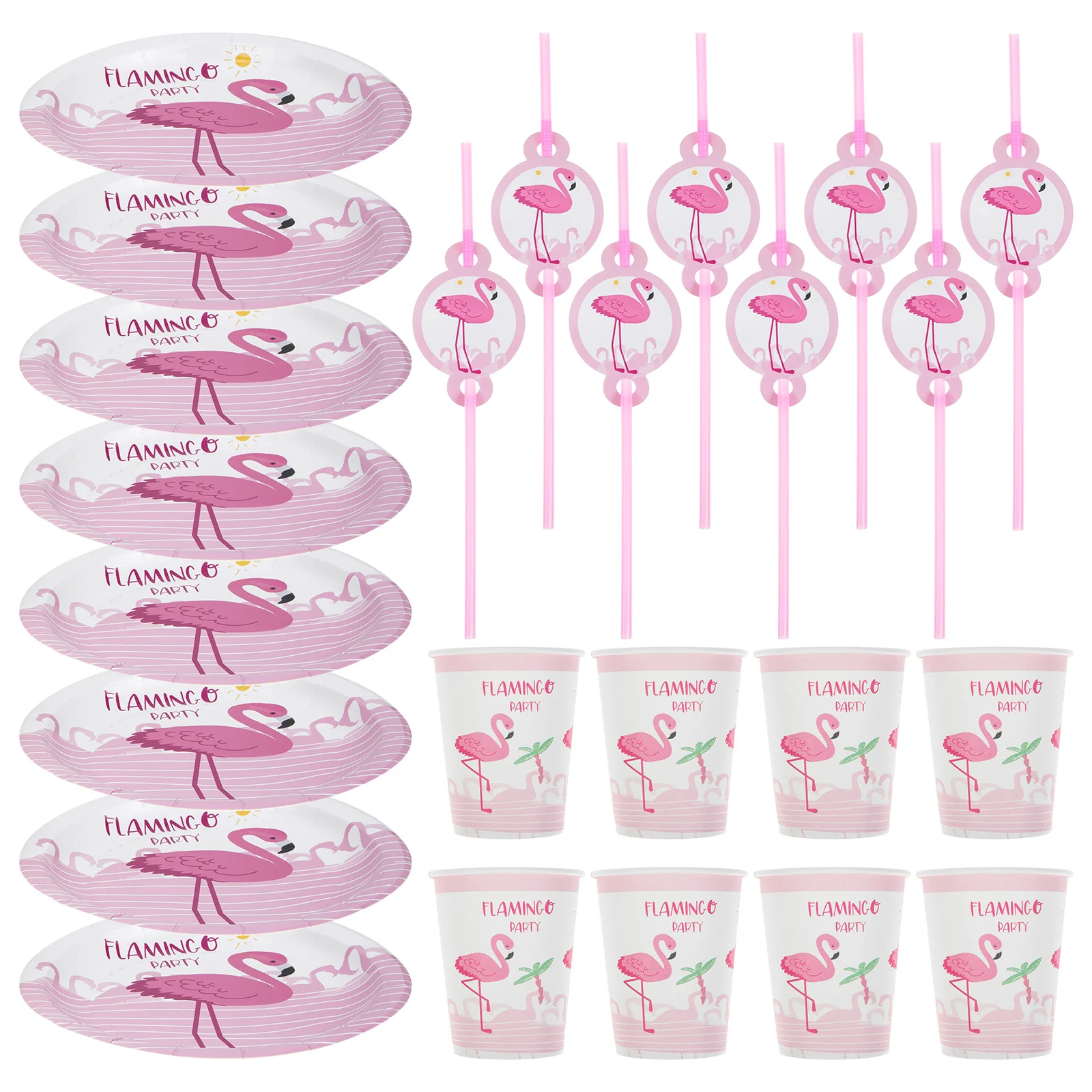 

Party Paper Plates Dinnerware Tableware Hawaiian Tropicalluau Disposable Plate Supplies Set Cake Summer Straw Dish Cutlery