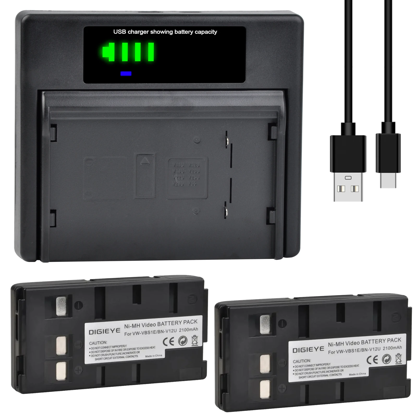 BN-V12U VW-VBS1E Аккумулятор/Зарядное устройство для JVC BN-V11U BN-V14U BN-V15U BN-V18U BN-V20U BN-V22U BN-V24U