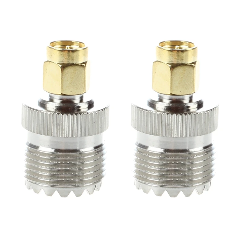 

2X UHF SO-239 F To SMA M Female/Male Straight Coaxial Coupling Adapter Plug