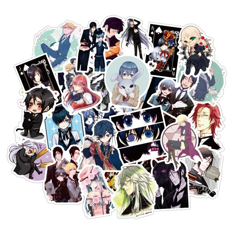 

Cartoon Anime Kawaii Black Butler Stickers for Laptop Suitcase Stationery Waterproof Decals Album Kids Toys Birthday Gifts