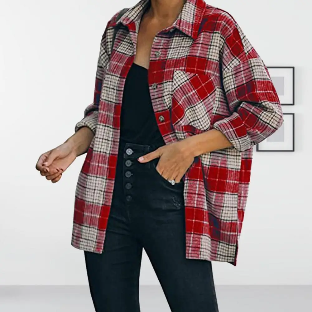 

Chic Lapel Split Lady Jacket Autumn Coat Soft Fabric Long Sleeves
