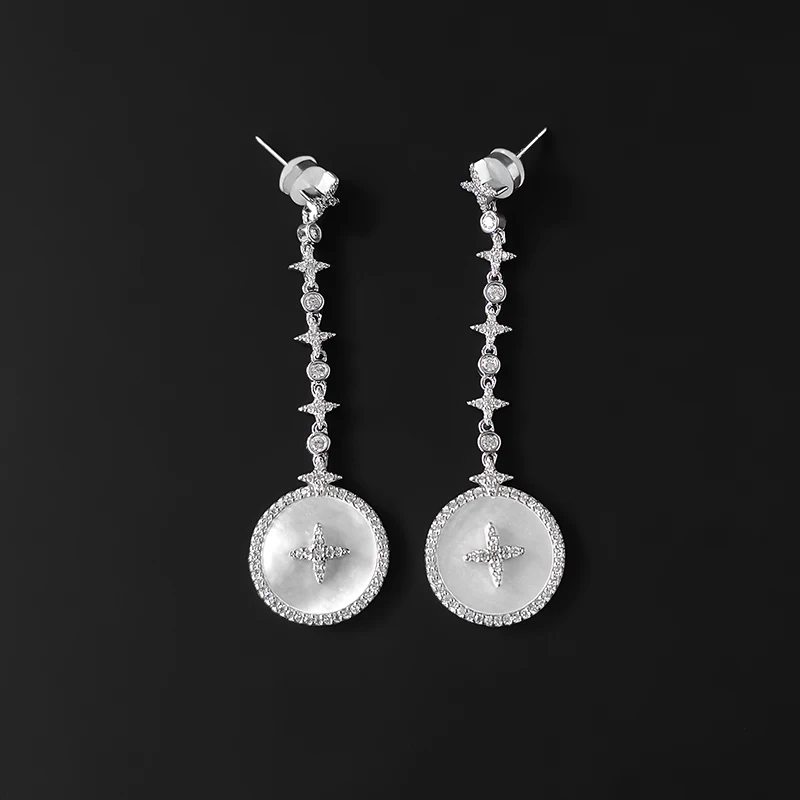 

Женские серьги-гвоздики из серебра 925 пробы, со звездами фестона