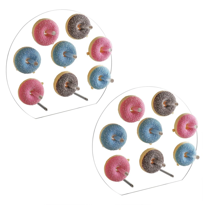 

2 упаковки акриловых пончиков, стенд для пончиков, стеллаж для пончиков на стол, стеллаж для пончиков с 8 колоннами для пончиков, украшения ве...