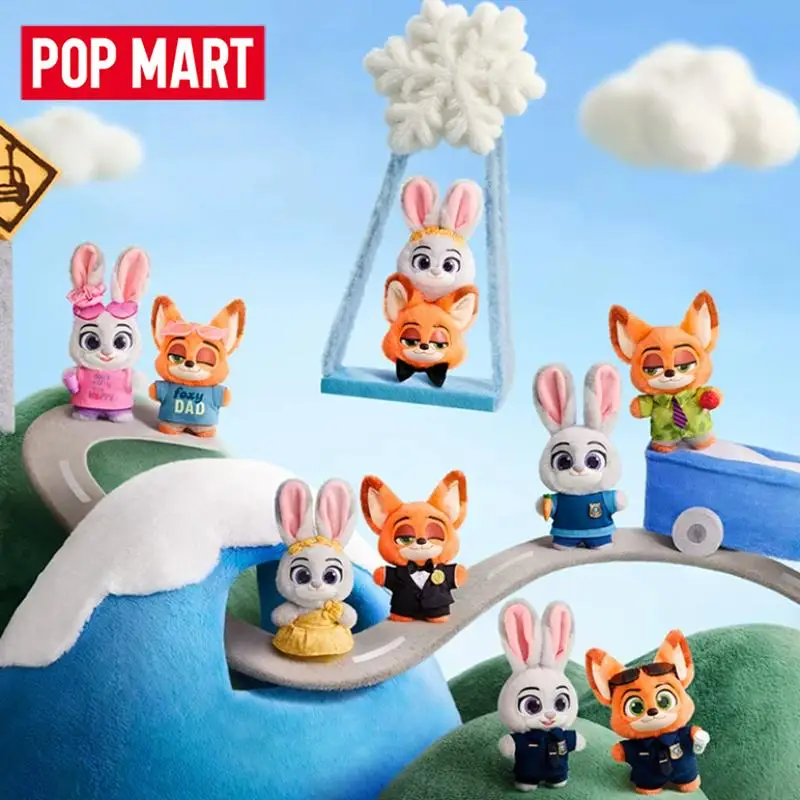 Фото POP MART Disney Zootopia Серия Ace Duo: Плюшевые подвески, игрушки в закрытых коробках-сюрпризах, милые украшения, фигурки, декор для дома и рабочего стола. №2