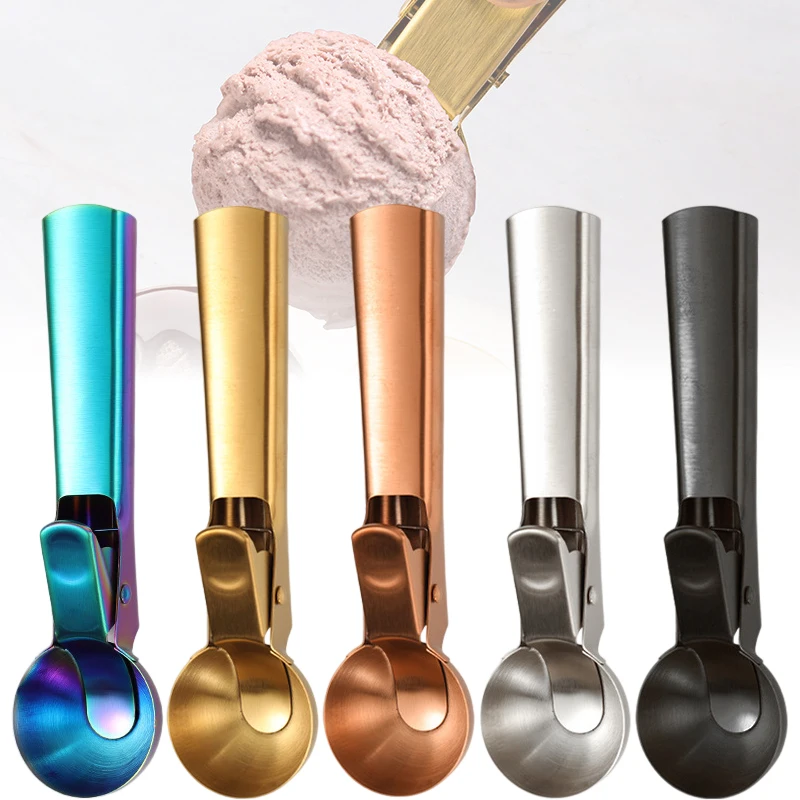 

2pcs Multifunctional Ice Cream Scoop Stainless Steel Dual-Purpose Scoops Fruit Frozen Yogurt Melon Scoop Kitchen Ice Cream Tool