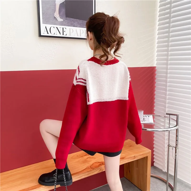 Женский вязаный свитер с бантом DAYIFUN свободные джемперы круглым вырезом и