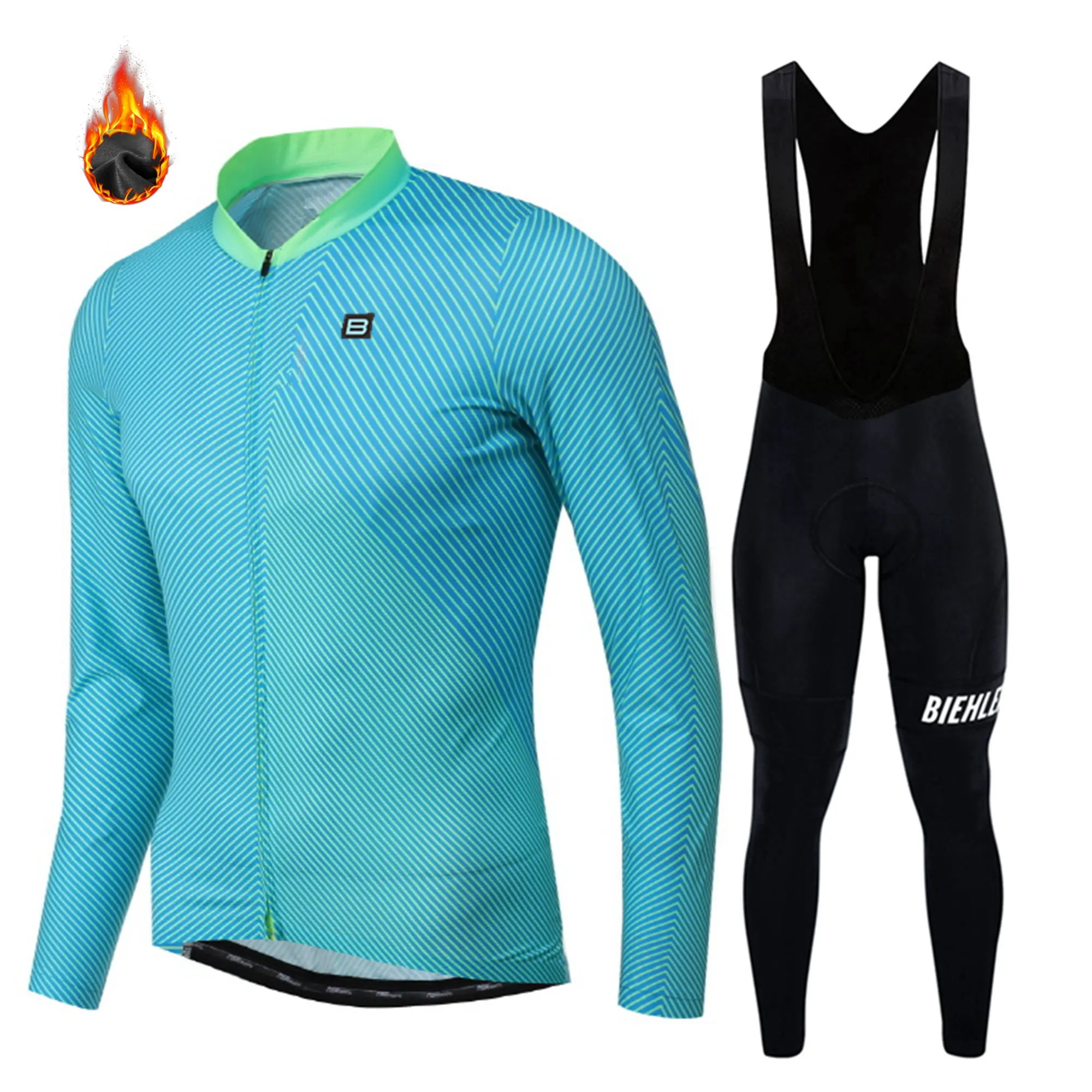 

NSRR Korea Men Winter Fleece Thermal Long Sleeve Pants Set Uniform Shirt Mtb Bike Cycling Jersey Outdoor Warm Bicycle Clothing