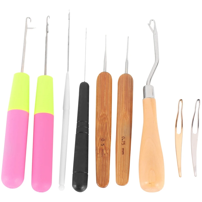 

Набор изогнутых крючков с защелкой, 9 шт., крючок с защелкой, инструмент для дредов, крючок, игла для фиксации волос, инструмент для кос, ковро...