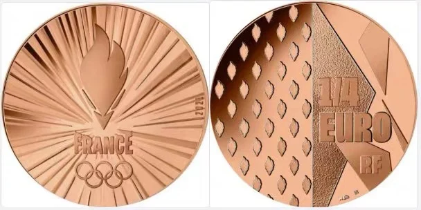 

Памятная монета нового оригинального UNC из меди для французских игр, Парижа, французской команды, 2021 евро, 0,25