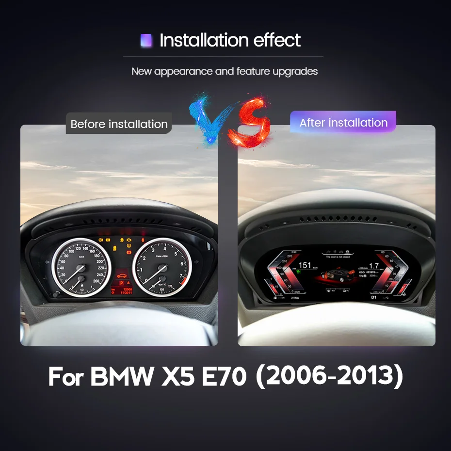 BMW X5 E70 12/3 Дюйма 1920*720 Цифровой Датчик Кластера Система Дисплея Приборной Панели CIC