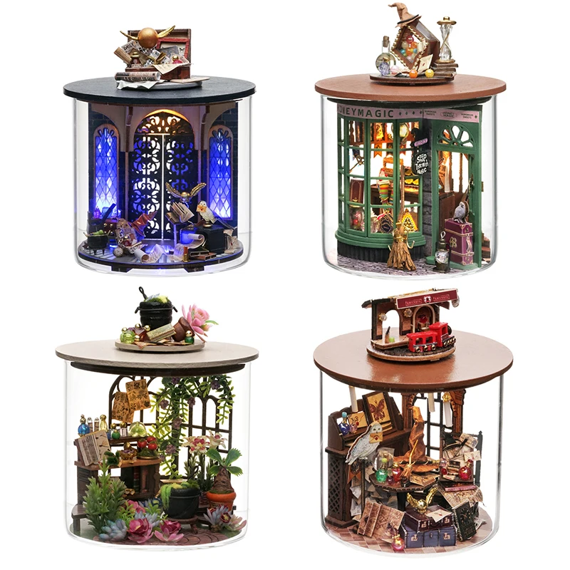 

DIY Dollhouse Miniatures items Building Magic House Dream Bottle Casa Book Nook Handmade Model Kit Children's Toys Adult Gifts