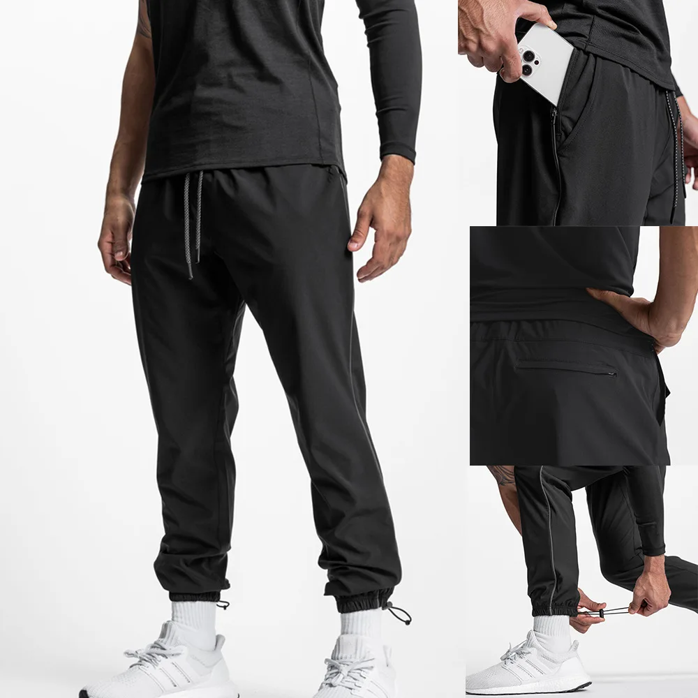 

Fashion Men's Fitness Trousers Ultra-Light Reflective Loose Sports Trousers Nylon Quick-drying Running Pants