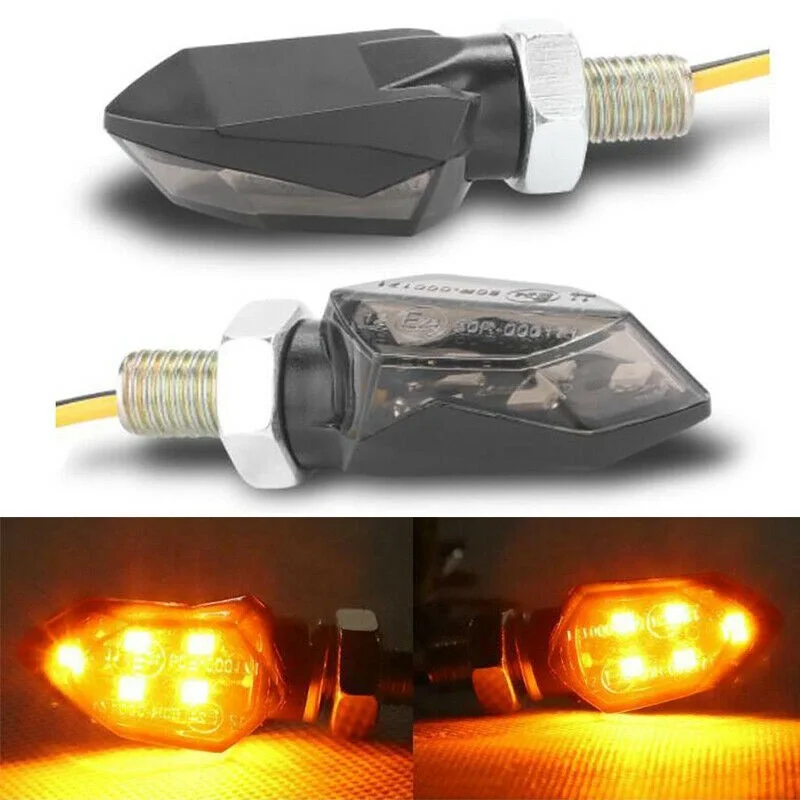 

4Pcs Mini LED Motorcycle Turn Signals Lights Smoke Lens Blinker Indicator Light 12V For Suzuki Yamaha Motorcycle LED Lights