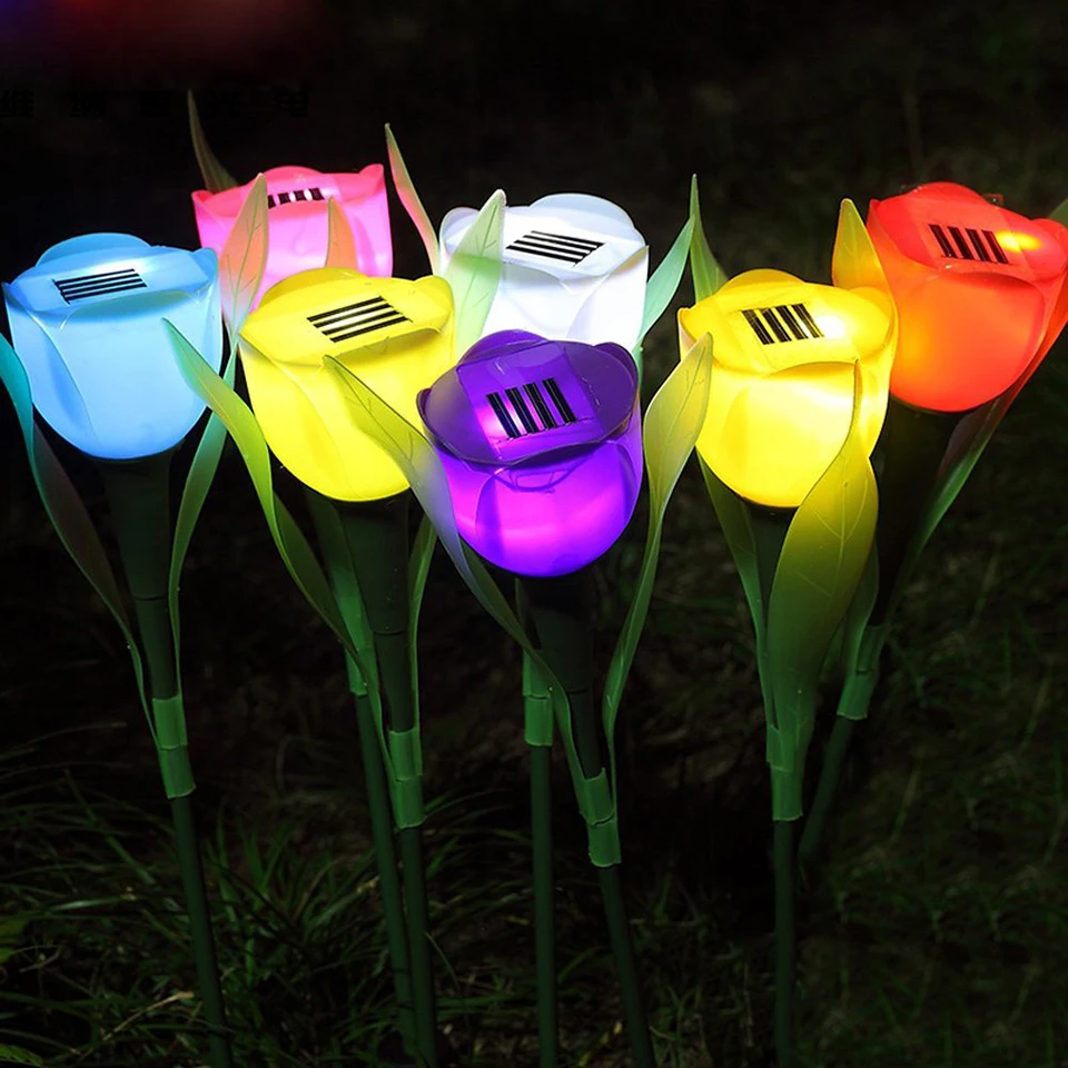 

Colorful Bulb Solar Lamps Tulip Flower Led Garland Holiday Light For Wedding Party Decoration Christmas Bulbs IP65 Lamp Litwod