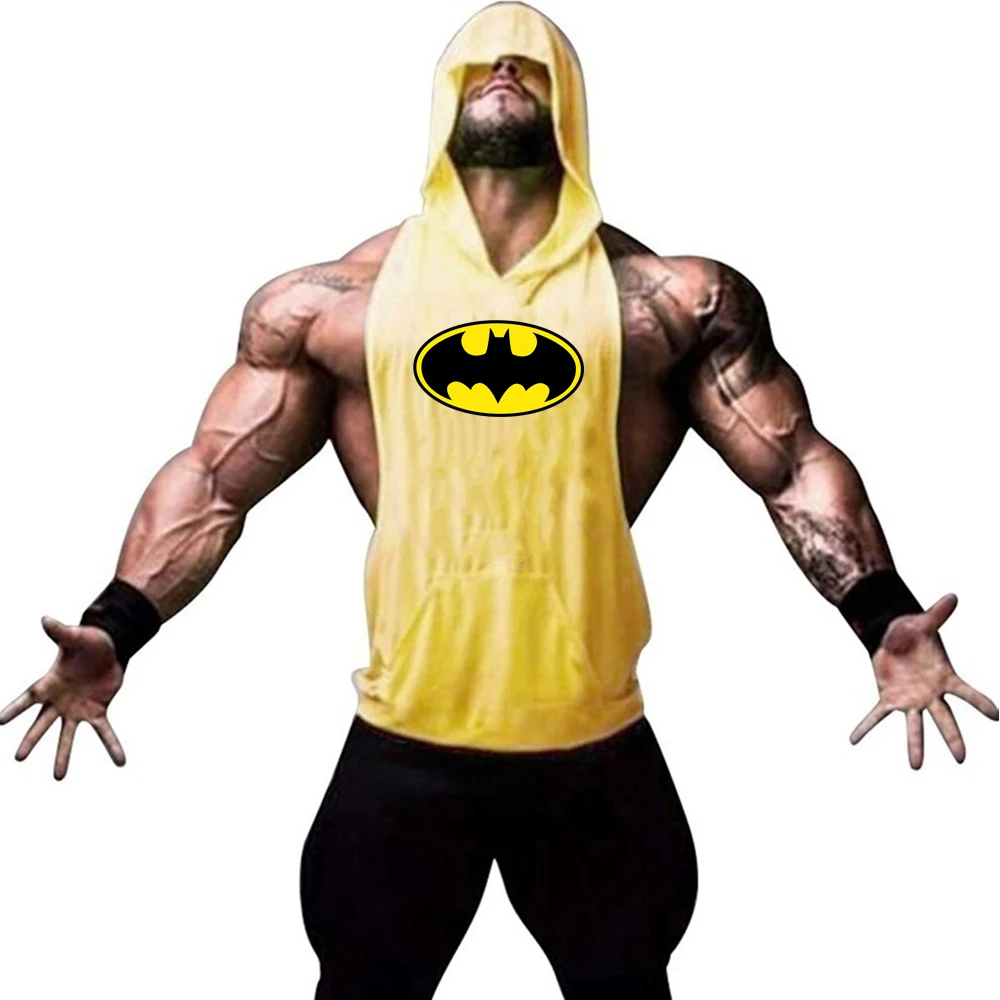 

Gyms Hooded Workout Sleeveless Shirt Stringer Tank Top Men Bodybuilding Clothing Fitness Mens Sportwear Vests Muscle Singlets