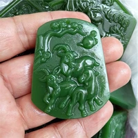 natural green hand carved yangyu pendant jewelry necklace fashion lovers sanyang kaitai jade pendant many options