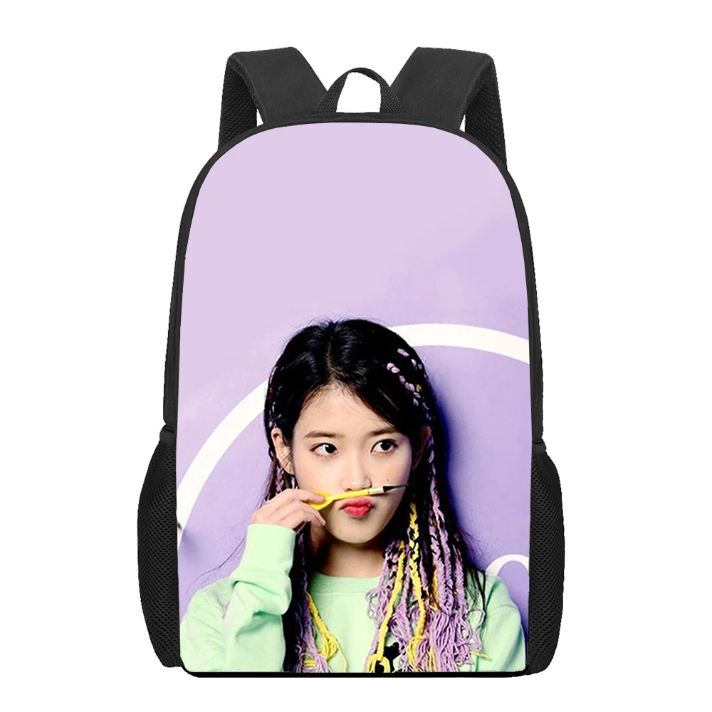 

Trendy Fashion Lee Ji Eun IU Notebook Backpacks pupil School Bags 3D Print Oxford Waterproof Boys/Girls Laptop Backpacks