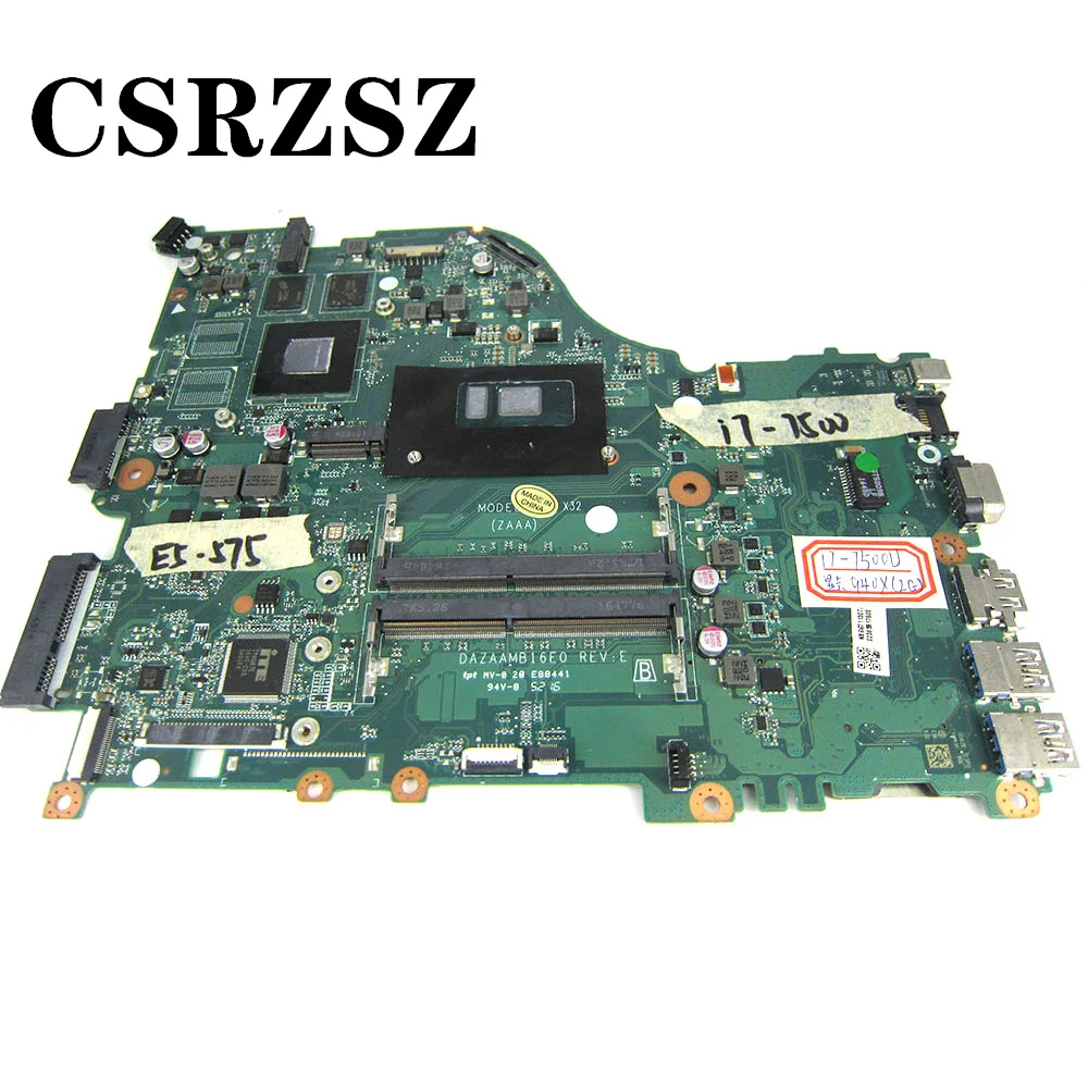 Оригинальная материнская плата CSRZSZ для ноутбука Acer aspire E5-575 E5-575G GT940M 2G DAZAAMB16E0