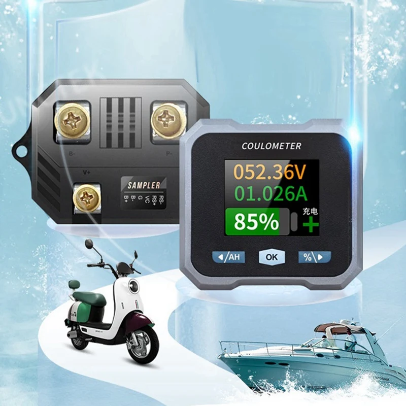 BL110F Кулонометр Измеритель батареи DC10-100V 0-100A Водонепроницаемый счетчик и