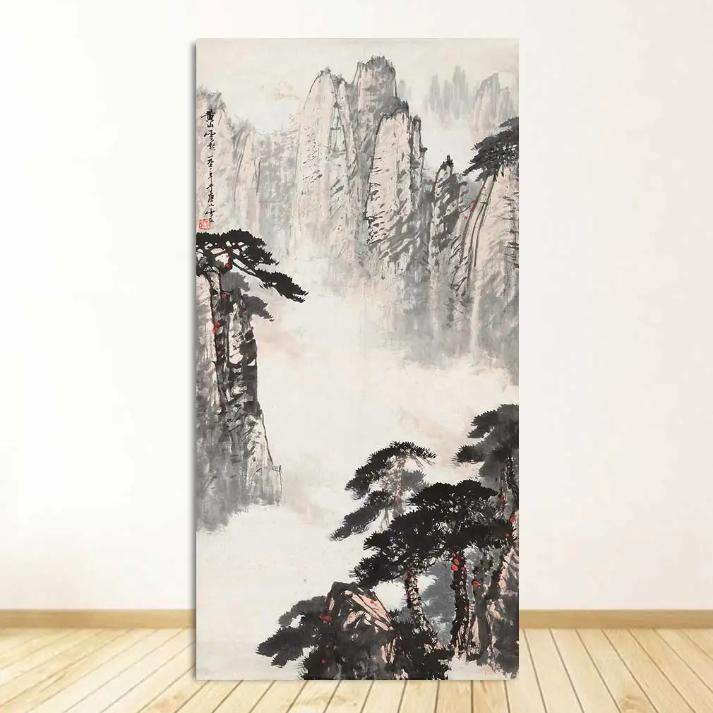 Классическое китайское оформление, большой размер, Настенная картина для гостиной, домашний декор, 7 больших размеров, Картина на холсте