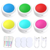 36pack 13colors usb rechargeable led puck light wireless dimmable closet cabinet lights touch sensor wardrobe stair night lamp