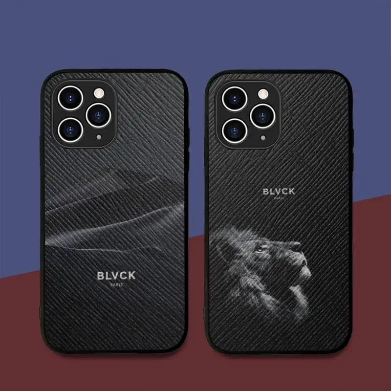 

Black Blvck Flower Phone Case Hard Leather Case for iPhone 11 12 13 Mini Pro Max 8 7 Plus SE 2020 X XR XS Coque