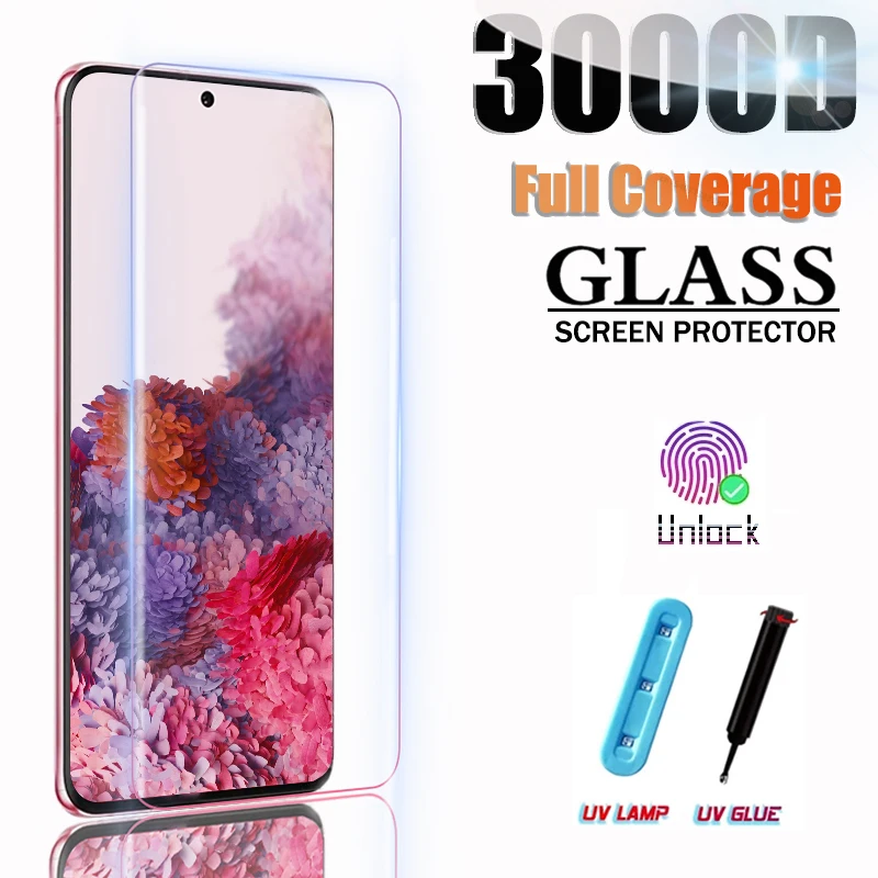 Пленка из закаленного стекла с жидким УФ-клеем для Huawei P30 P40 P50 P20 Lite Mate 40 30 20 Pro P Smart S