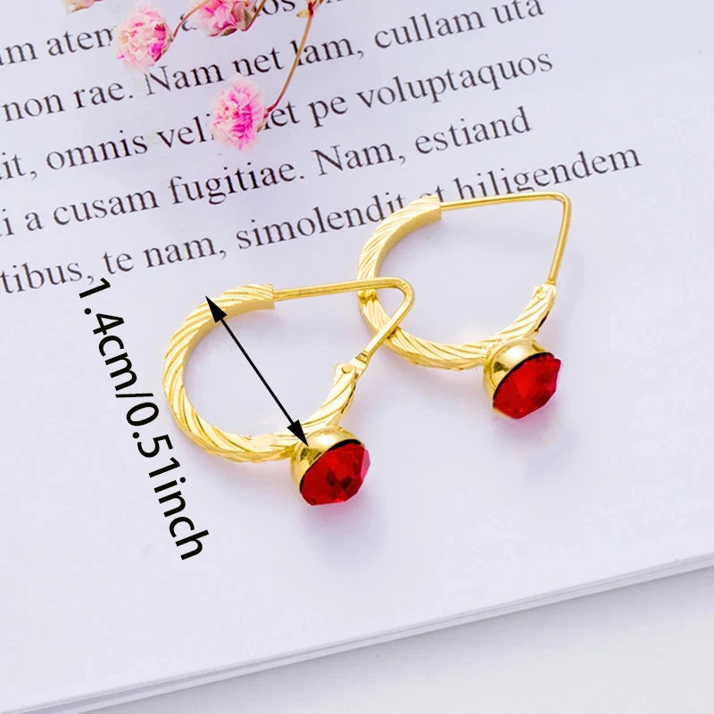 Серьги инкрустированные красными бриллиантами 2 шт./Ближний Восток Эфиопия