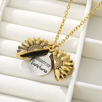 funny sunflower pendant necklace open locket you are my sunshine 2022 trendy romantic couples spouse friendship gift jewelry hot
