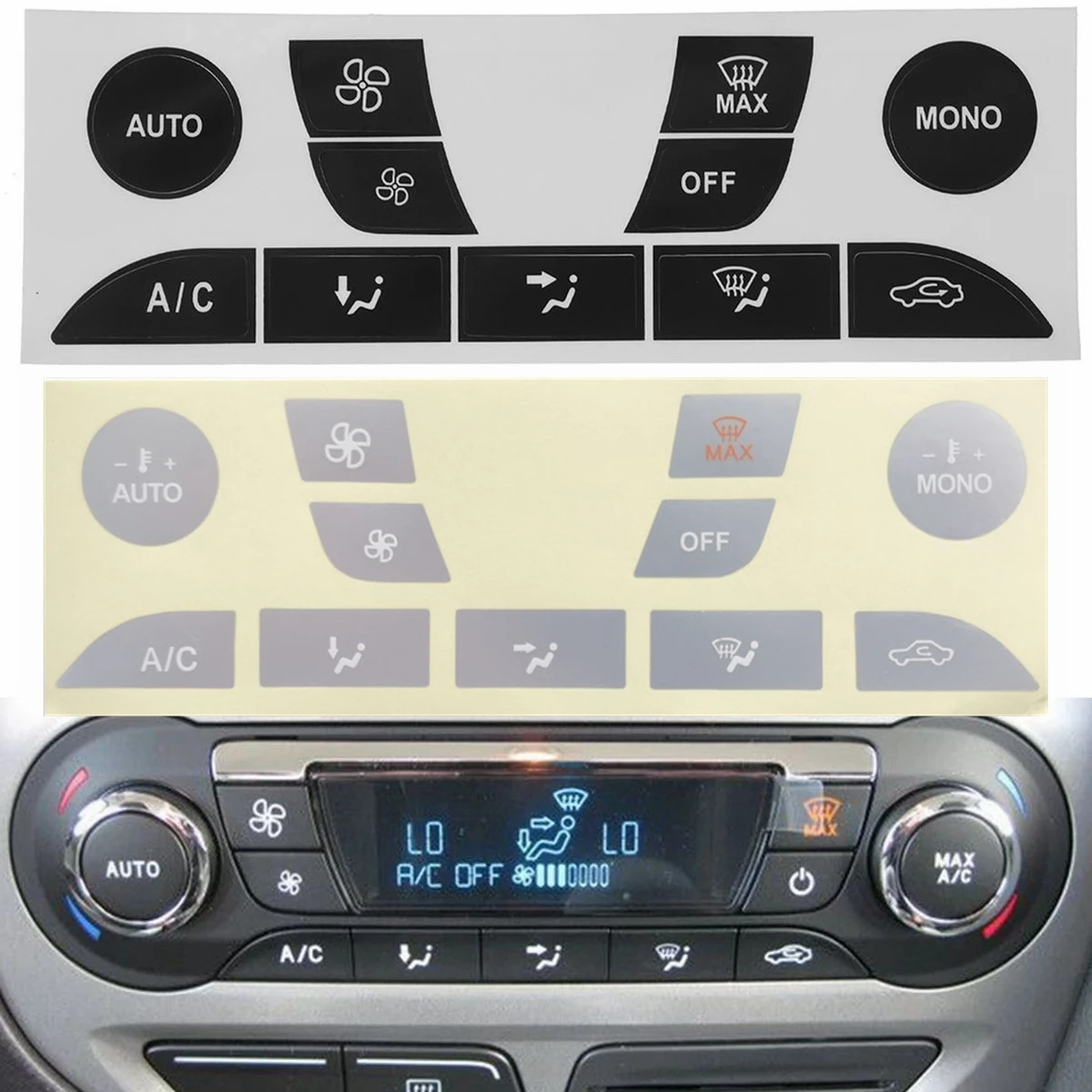 

For Ford Focus 1999-2005 Air Condition AC Climate Control Worn Peeling Button Repair Decals Stickers PVC Car Accessories