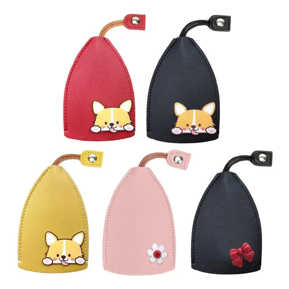 

Cute Cartoon Corgi Unisex Pull Type Key Bag PU Leather Key Wallets Housekeepers Car Key Holder Case New Leather Keychain Pouch